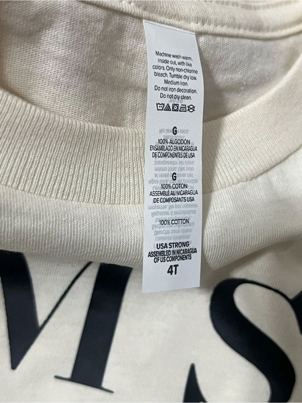 Kids 'I'm So Diorable' Cream Graphic Tee - Picture 3 of 3